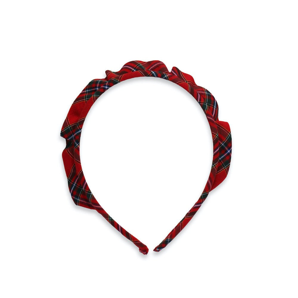 Eva's House Girls Crown Headband - Tartan Plaid - Holiday Red & Green by Evas House