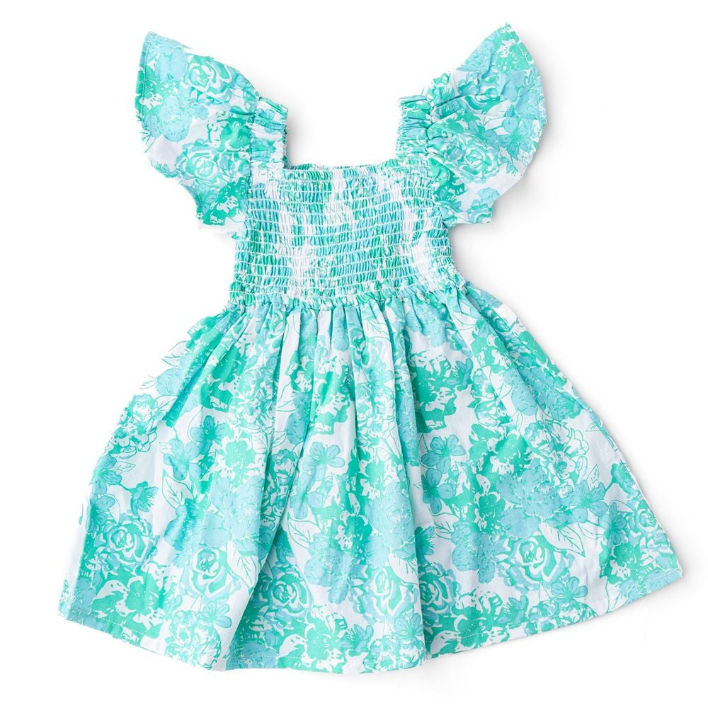 Shade Critters Girls Smocked Sun Dress - Charming Rose