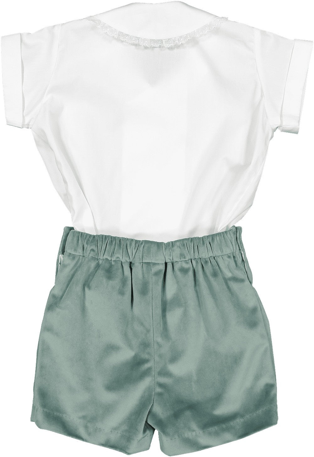 Sal & Pimenta Baby / Toddler Boys Dressy Velvet Button On Set - Forest Sage Green