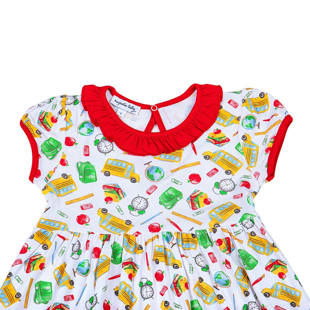 Magnolia Baby Girls Smarty Pants Red Printed Back to School Dress by Magnolia Baby