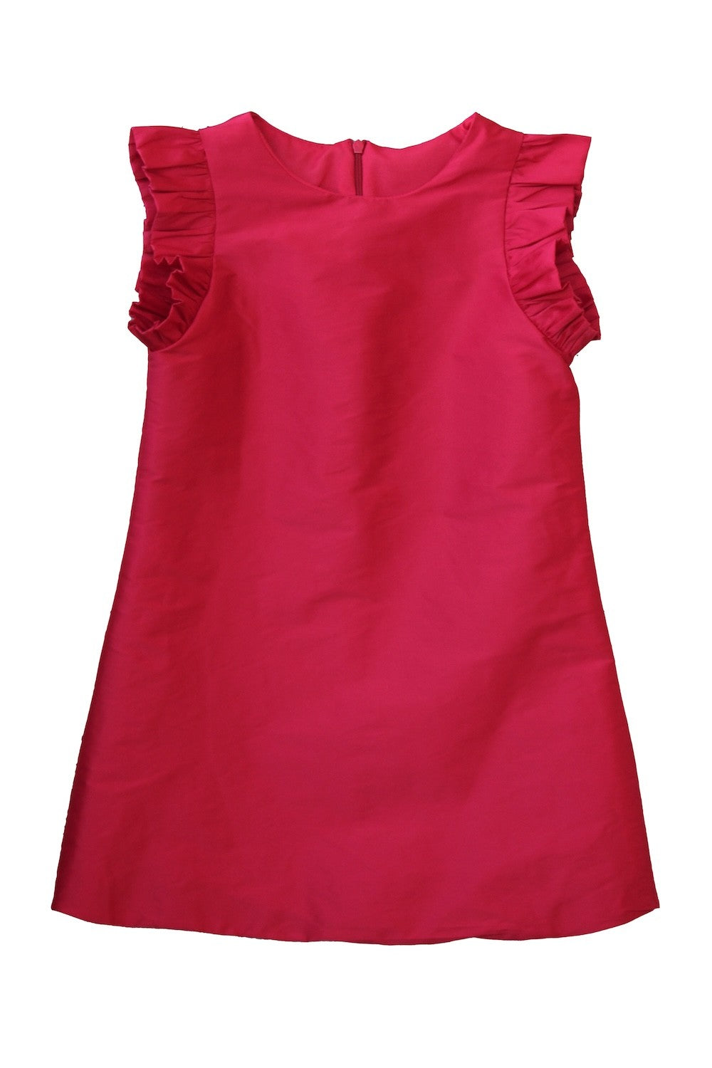 Susanne Lively Girls A-Line Christmas Dress - Flutter Sleeves - Red