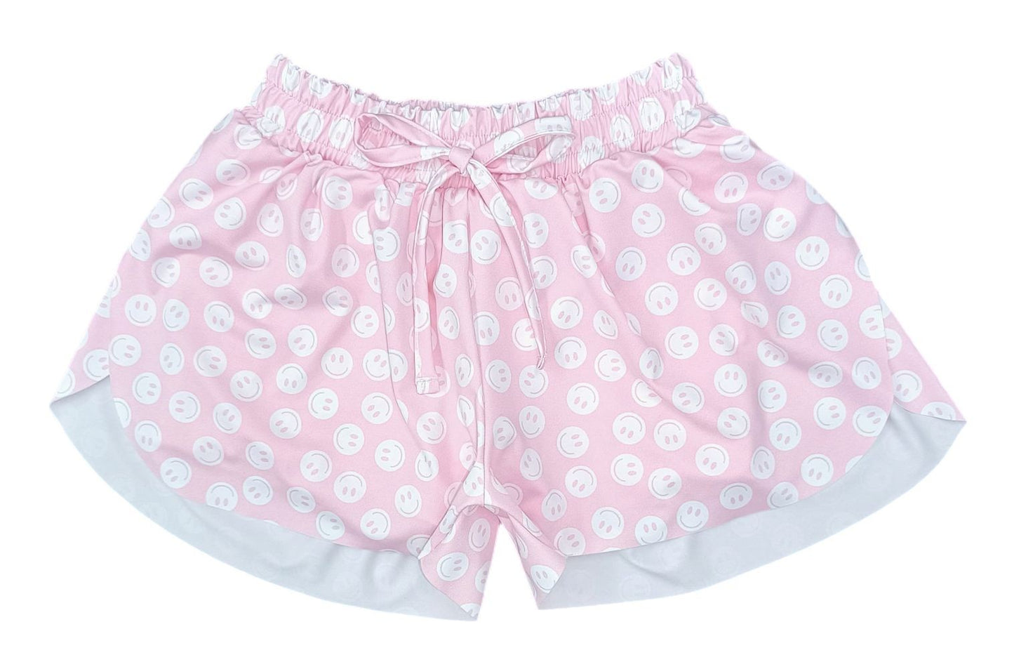 Be Elizabeth by James & Lottie Girls Butterfly Shorts - Pink Smiley Faces