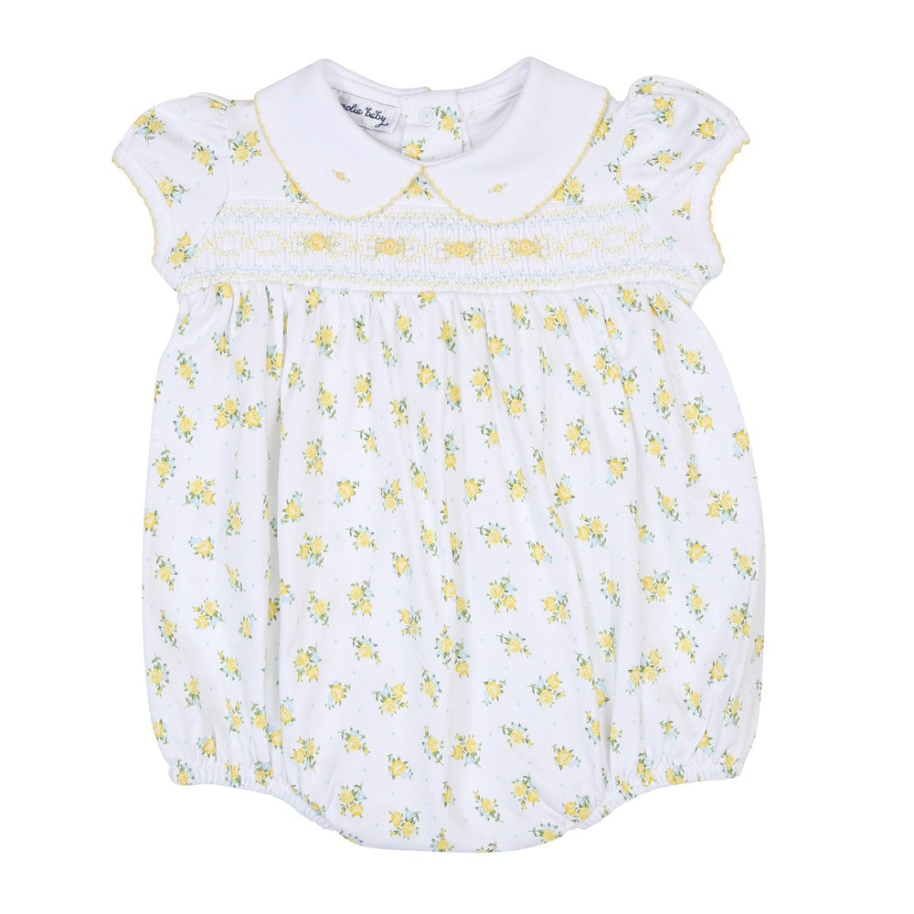 Magnolia Baby Girls Yellow Faith's Classics Smocked Bubble