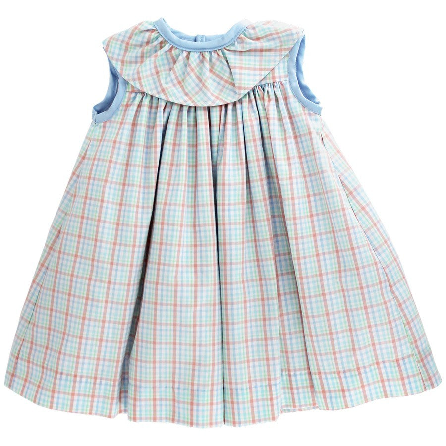 Bailey Boys Girls Float Dress - Citrus Plaid - Ruffle Collar