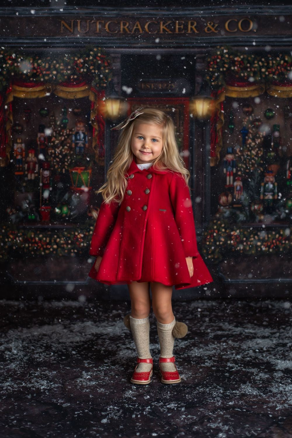 Marae Girls Dress Coat - Double Breasted Twirl Coat - Red - 3 Marae Girls Dress Coat - Double Breasted Twirl Coat - Red - 3