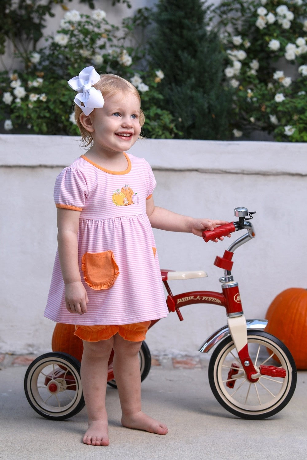 Trotter Street Kids Girls Bloomers Set - Pink & Orange Pumpkin Patch by Trotter Street Kids