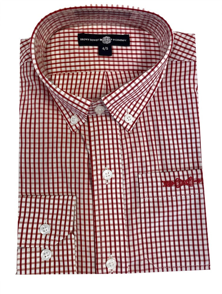 Brown Bowen & Co. Boys Arrow Button Down Shirt - River Street Red