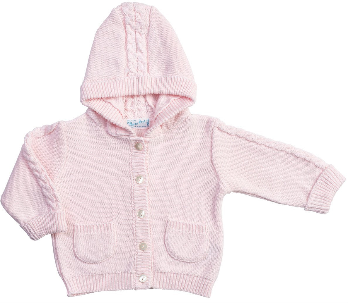Feltman Brothers Baby / Toddler Girls Hooded Cable Cardigan Sweater - Pink by Feltman Brothers