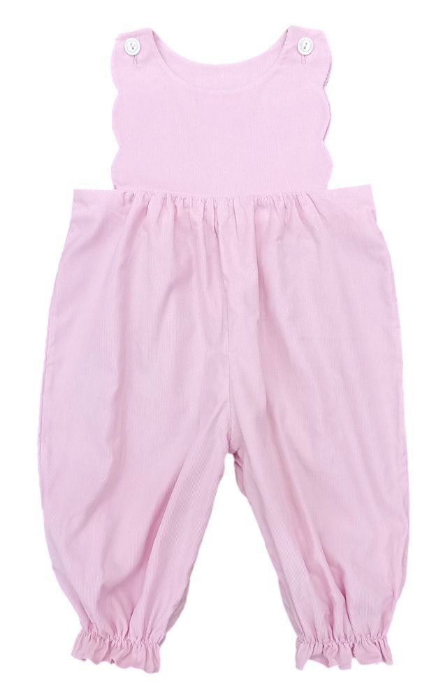 James & Lottie Savannah Scalloped Romper - Light Pink Cord