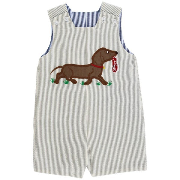 Bailey Boys Reversible Jon Jon - Blue with Baseball Reverses to Tan with Dog