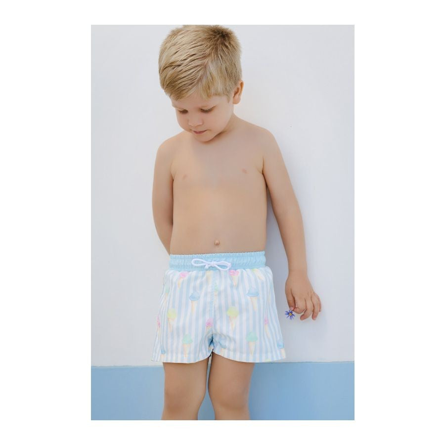 Sal & Pimenta Boys Blue Ice Creams Swim Trunks