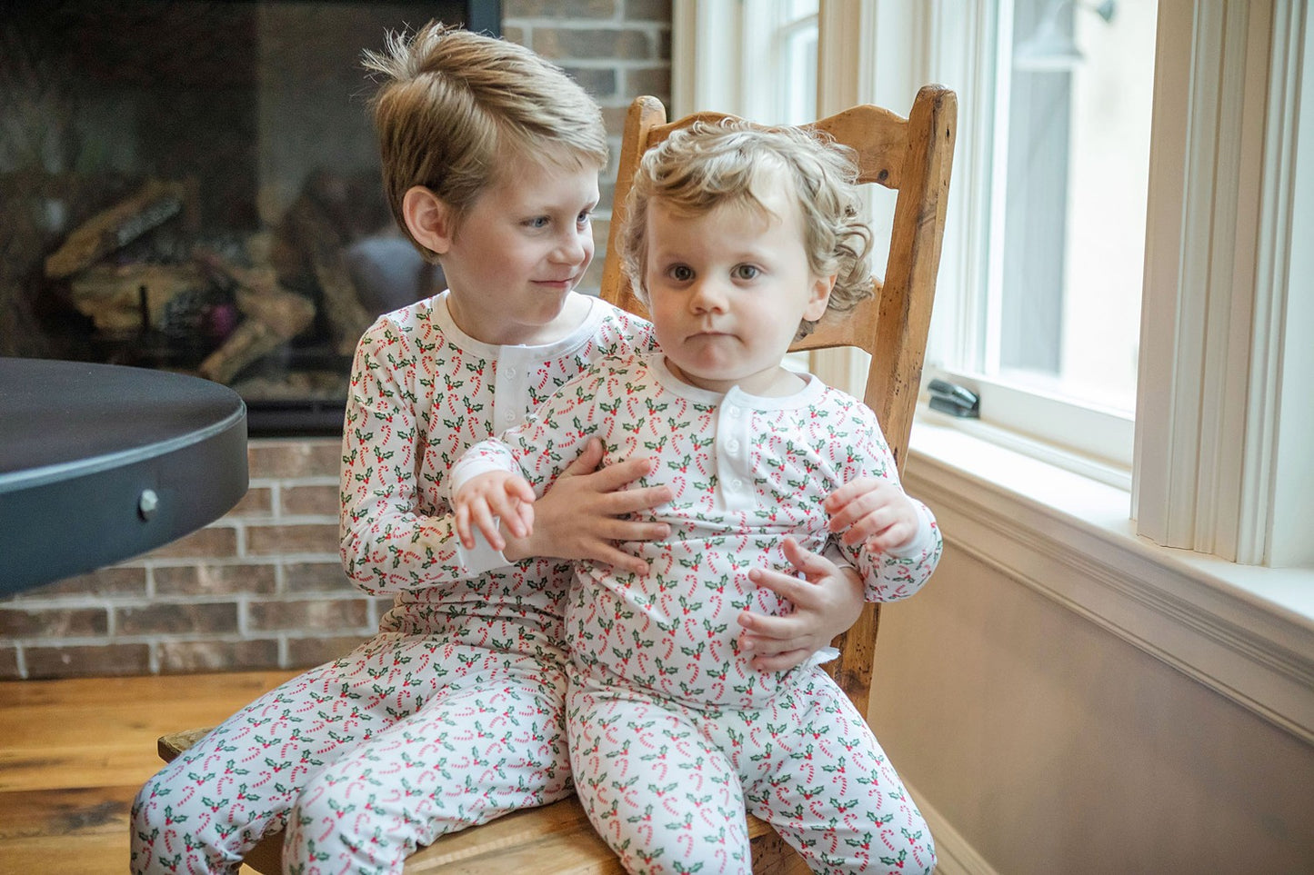 Lila & Hayes Boys Jack Pajamas Set - Christmas Candy Canes & Holly by Lila & Hayes