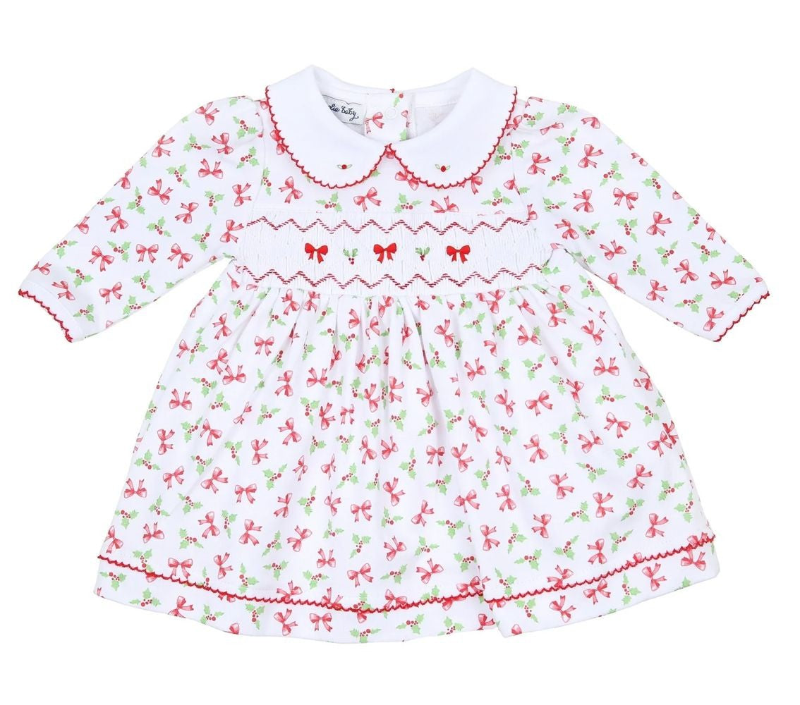 Magnolia Baby Toddler Girls Chloe's Classics Red Smocked Holly Dress
