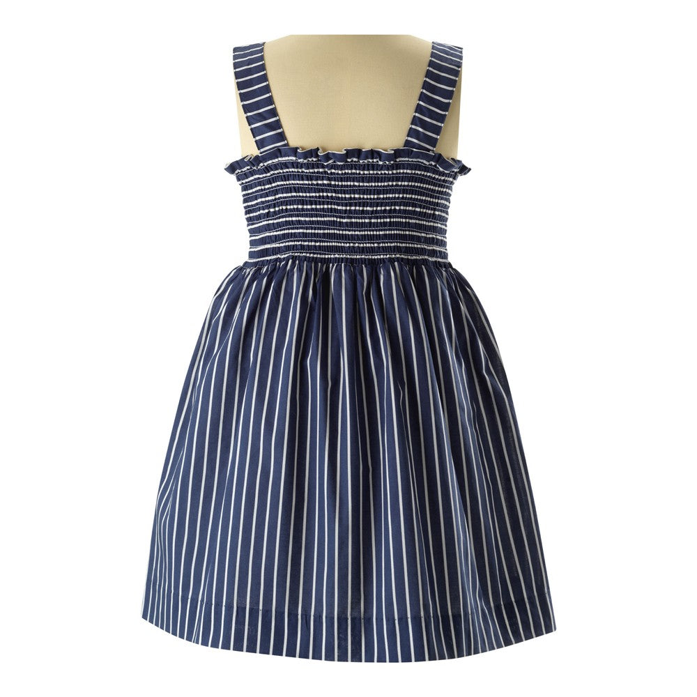 Rachel Riley London Girls Navy Blue Striped Sundress by Rachel Riley