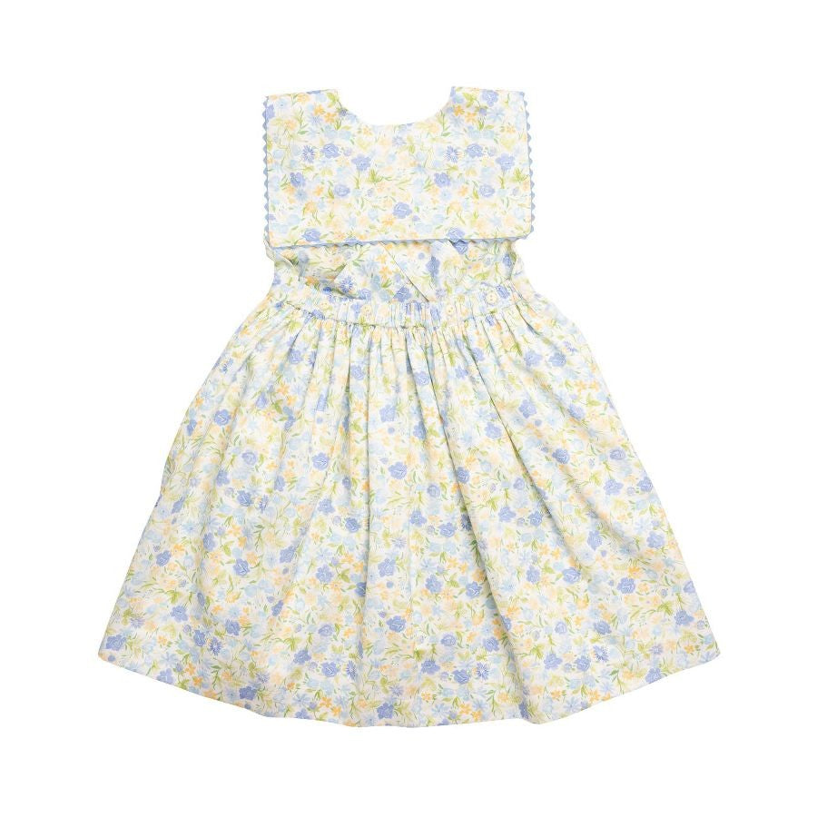 Sal & Pimenta Girls Dress - Sailor Collar - Yellow & Blue Sunshine Floral