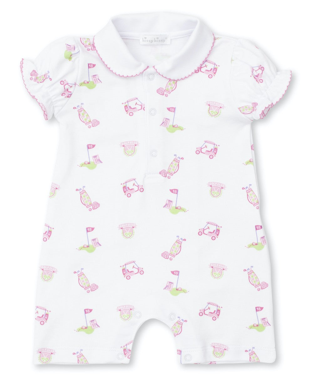 Kissy Kissy Baby Girls 18 Holes Golf Print Playsuit Romper - Pink