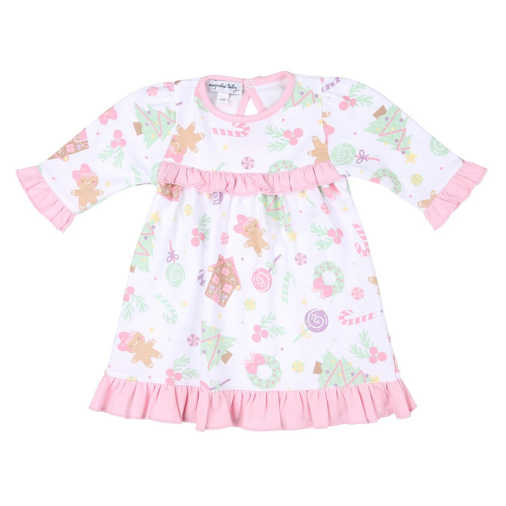 Magnolia Baby Little Girls Pink Sweet Gingerbread Holiday Dress
