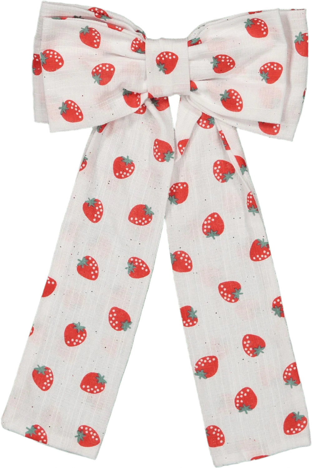 Sal & Pimenta Girls Hair Bow on Clip - Long Streamers - Red Strawberry Patch by Sal & Pimenta