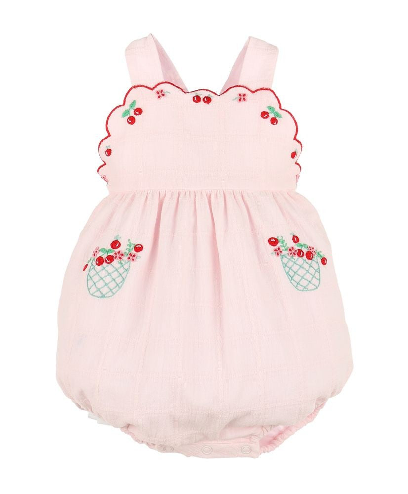 Sophie & Lucas Girls Summer Berries Sunsuit Bubble - Pink