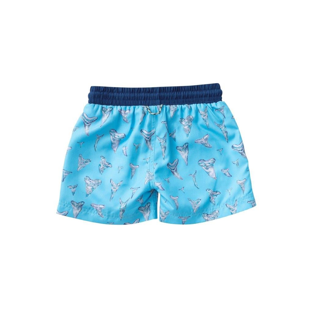 Prodoh Boys Swim Trunks - Blue Shark Tooth Print