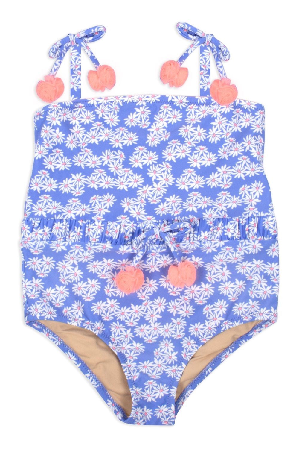 Shade Critters Girls Blue Daisy Pom Pom Swimsuit