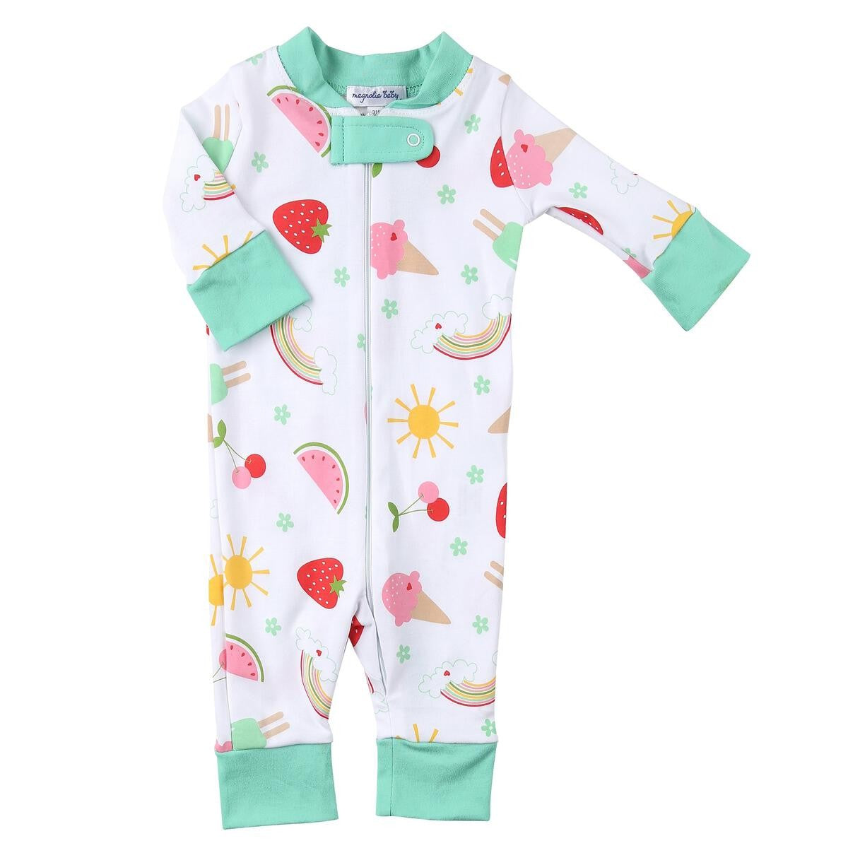 Magnolia Baby / Toddler Girls Sweet Summer Treats Zipped Pajamas