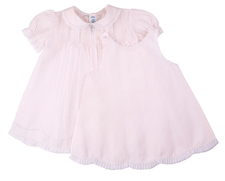 Feltman Brothers Baby Girls Sweet Dress & Slip Set with Lace - Pink