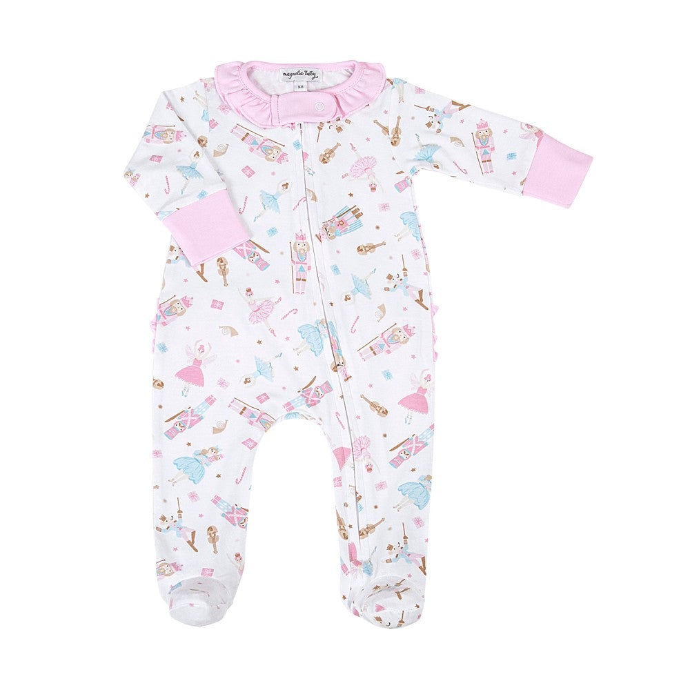 Magnolia Baby Girls Pink Nutcracker Ballet Zipper Footie