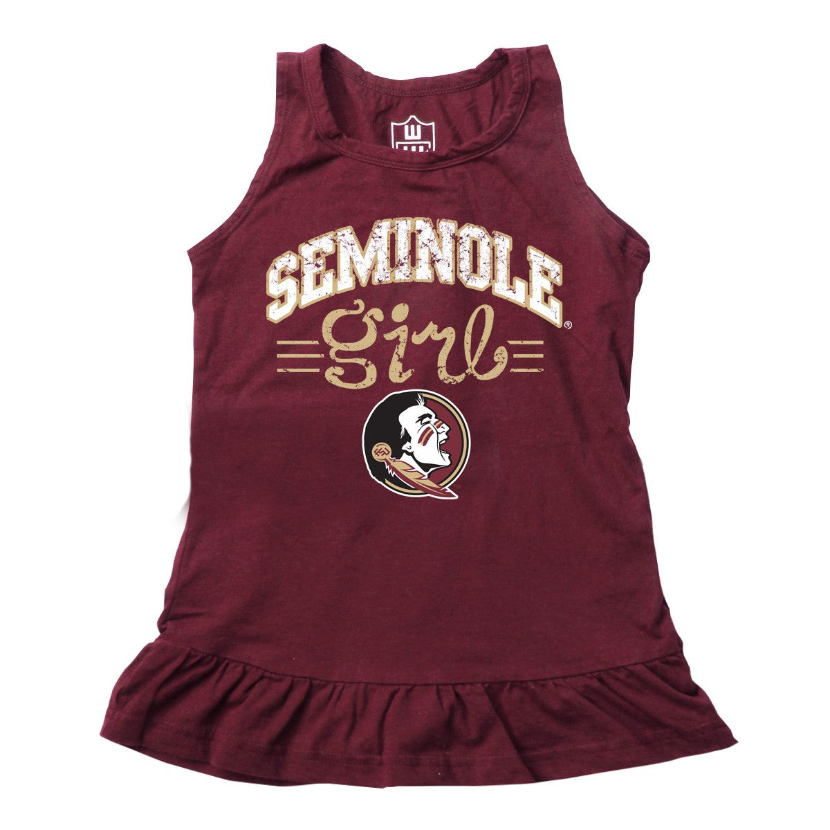 Wes & Willy Collegiate Girls Maroon Florida State Seminoles Ruffle Tunic