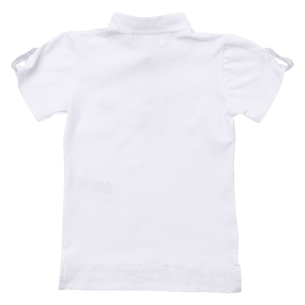 Sal & Pimenta Boys White Polo Shirt - Pink & Blue Breeze Plaid Trim