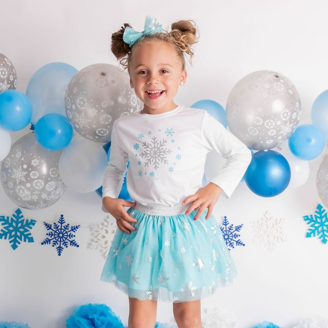 Sweet Wink Girls Long Sleeved White Tee Shirt - Snowflake by Sweet Wink