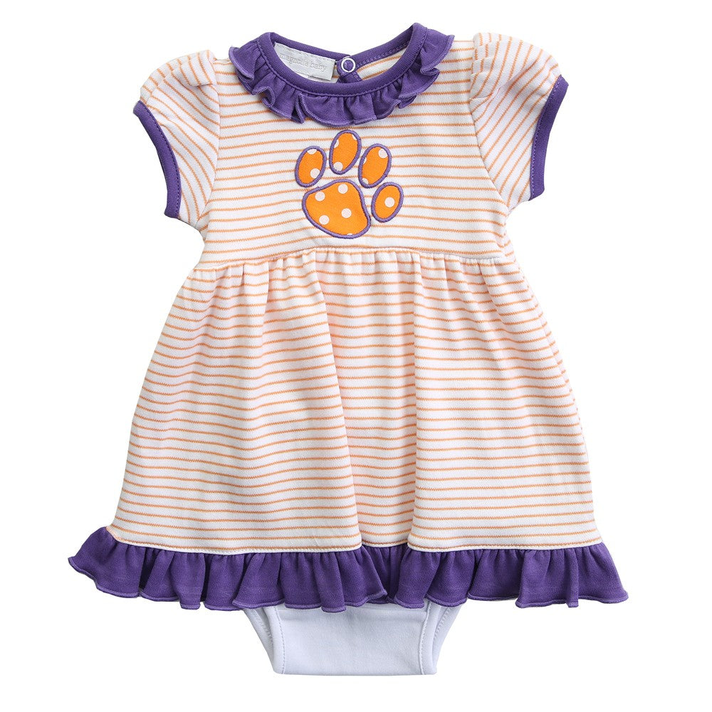 Magnolia Baby Girls Orange / Purple Tigers Paw Dress Set by Magnolia Baby