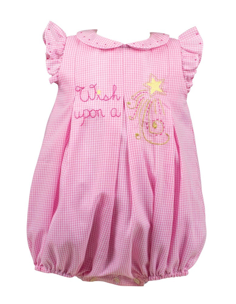 Proper Peony Baby Girls Bubble - Pink Gingham - Wish Upon a Star