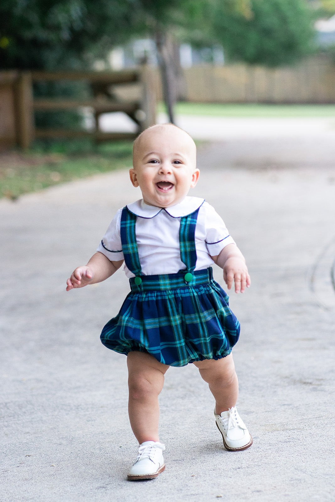 Marco & Lizzy Baby Boys Blue / Green Blackwatch Plaid Bubble Set