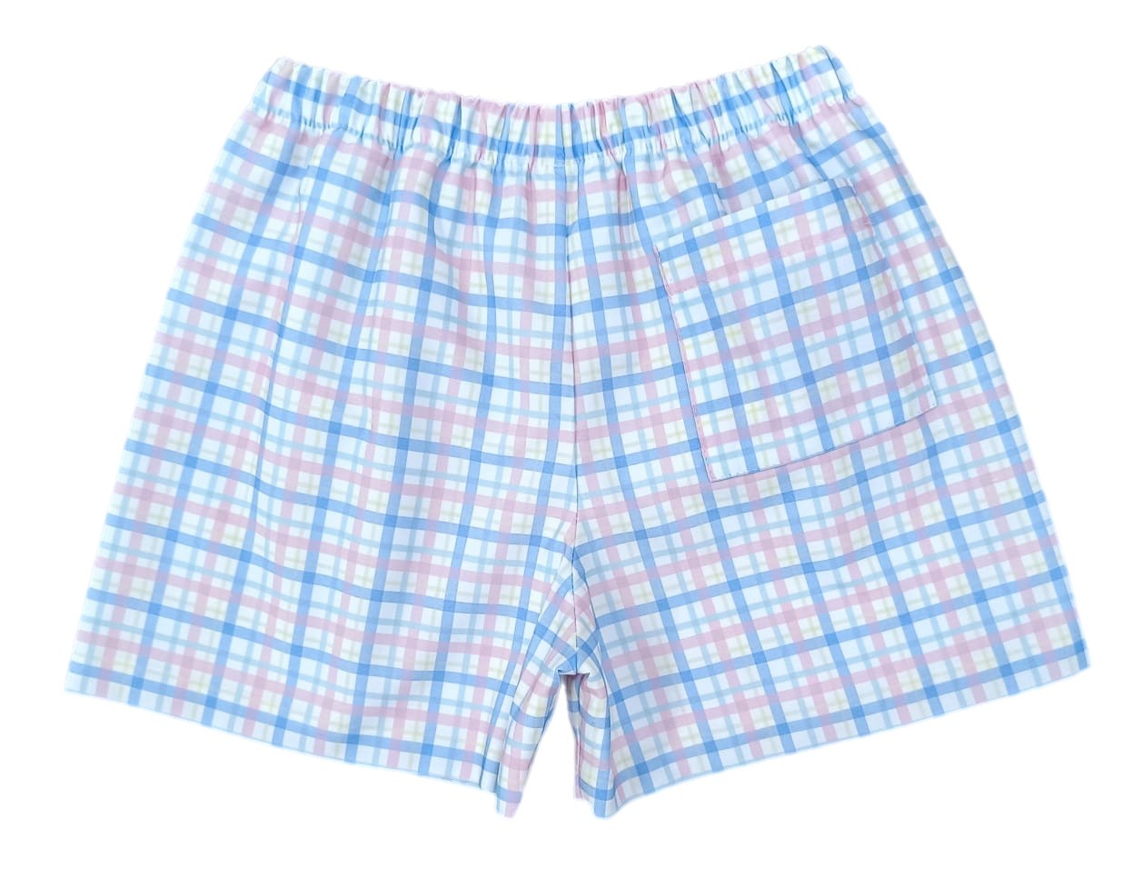 James & Lottie Boys Conrad Shorts - Blue & Pink Pastel Plaid