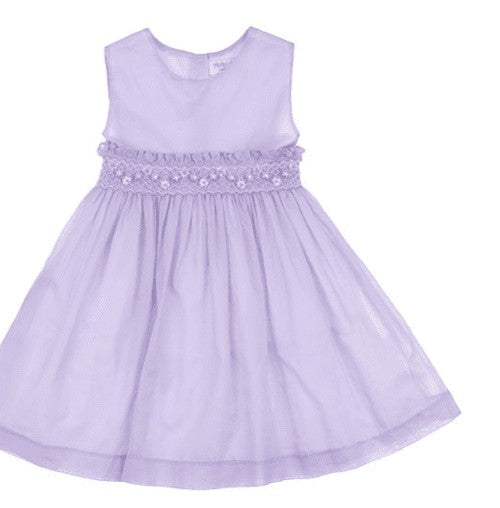 Malvi Kids Girls Voile Smocked Dress - Lavender
