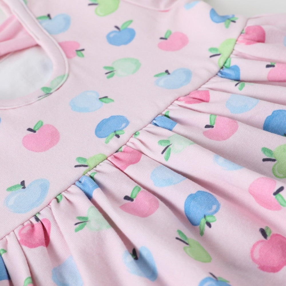 Swoon Baby Girls Pink / Pastel Apples Scallop Bubble