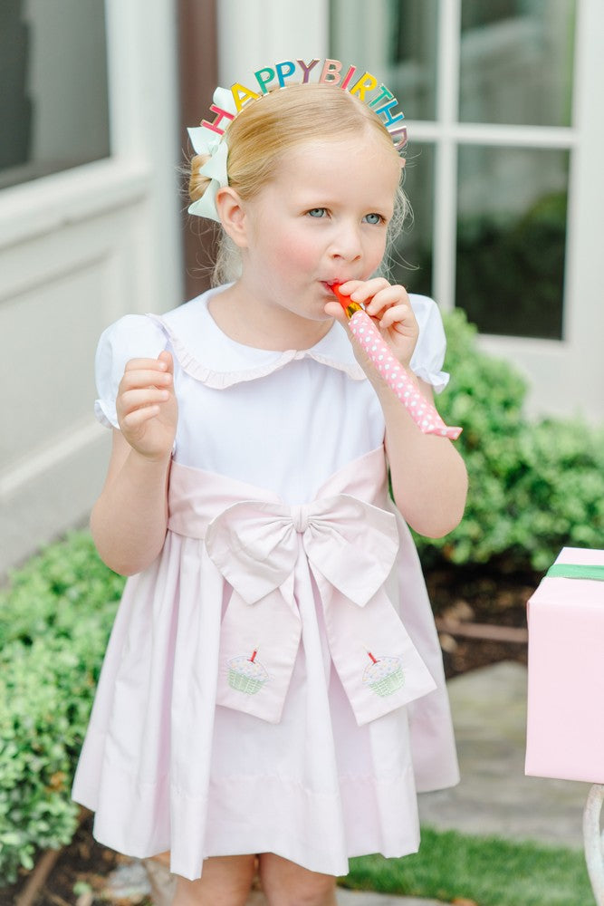 Proper Peony Girls Switch Sash Dress - Pink Birthday Cupcake
