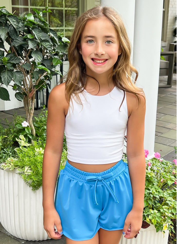 Be Elizabeth by James & Lottie Girls Butterfly Shorts - Turquoise Blue