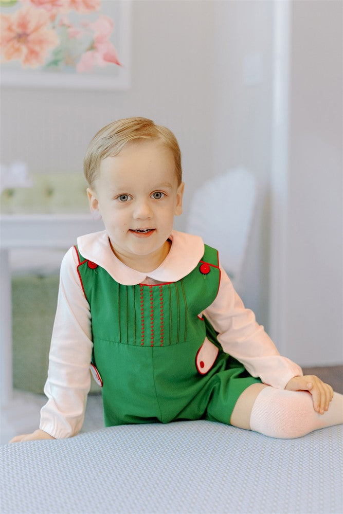 Proper Peony Boys Green Juniper Christmas Jon Jon