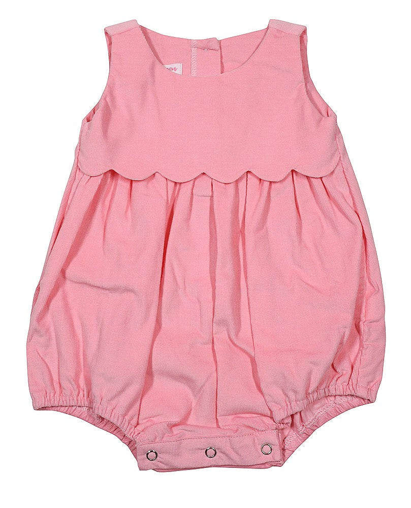 Peggy Green Baby Girls Scallop Bubble - Blush Pink Corduroy