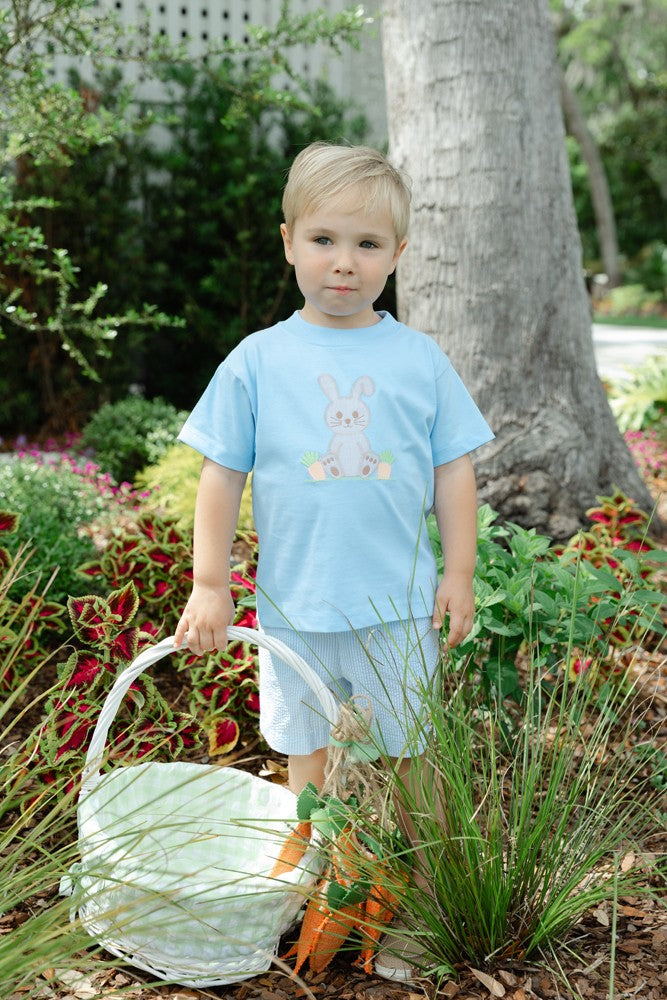 Bailey Boys Blue Bashful Bunny Easter Shorts Set