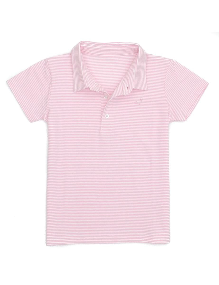Properly Tied Boys Jackson Polo Shirt - Light Pink Stripe by Properly Tied