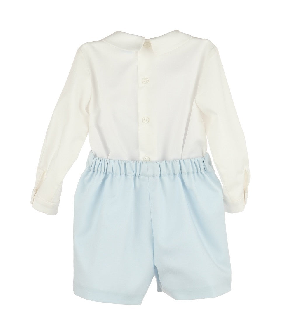 Luli & Me Toddler Boys Classic Light Blue Dressy Shorts Set