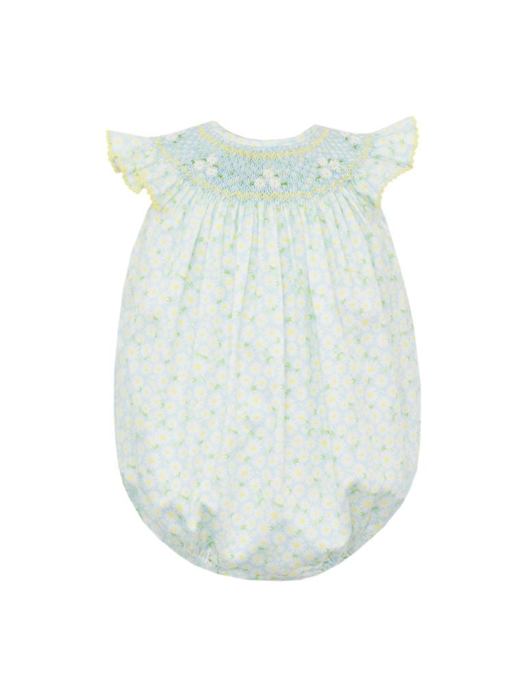 Claire & Charlie Baby Girls Daisy Print Smocked Bubble