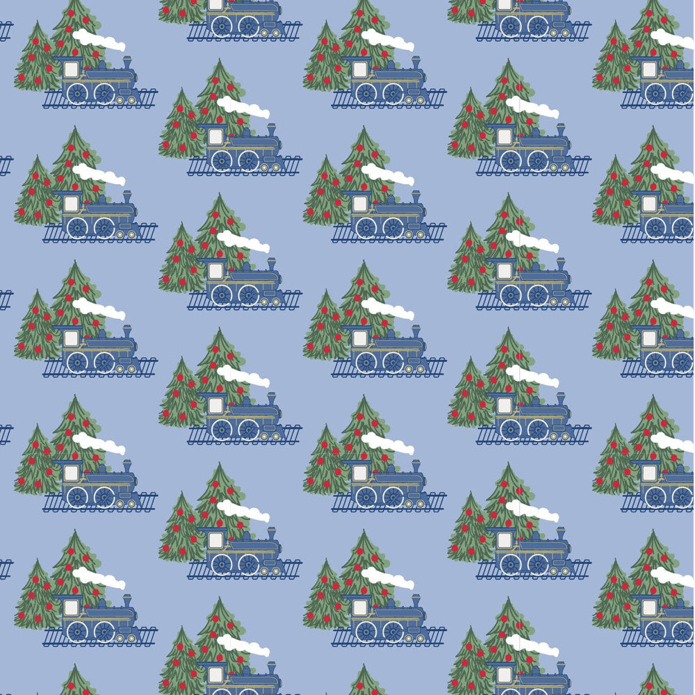 Lila & Hayes Boys Bradford Pajamas Set - Blue North Pole Express Train