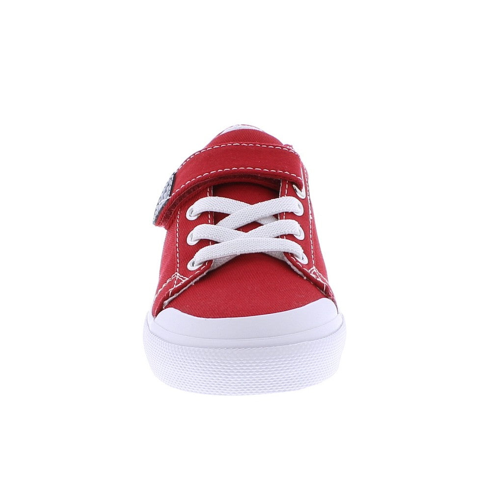 Footmates Kids Shoes - Jordan Vulcanized Canvas with Velcro - Red