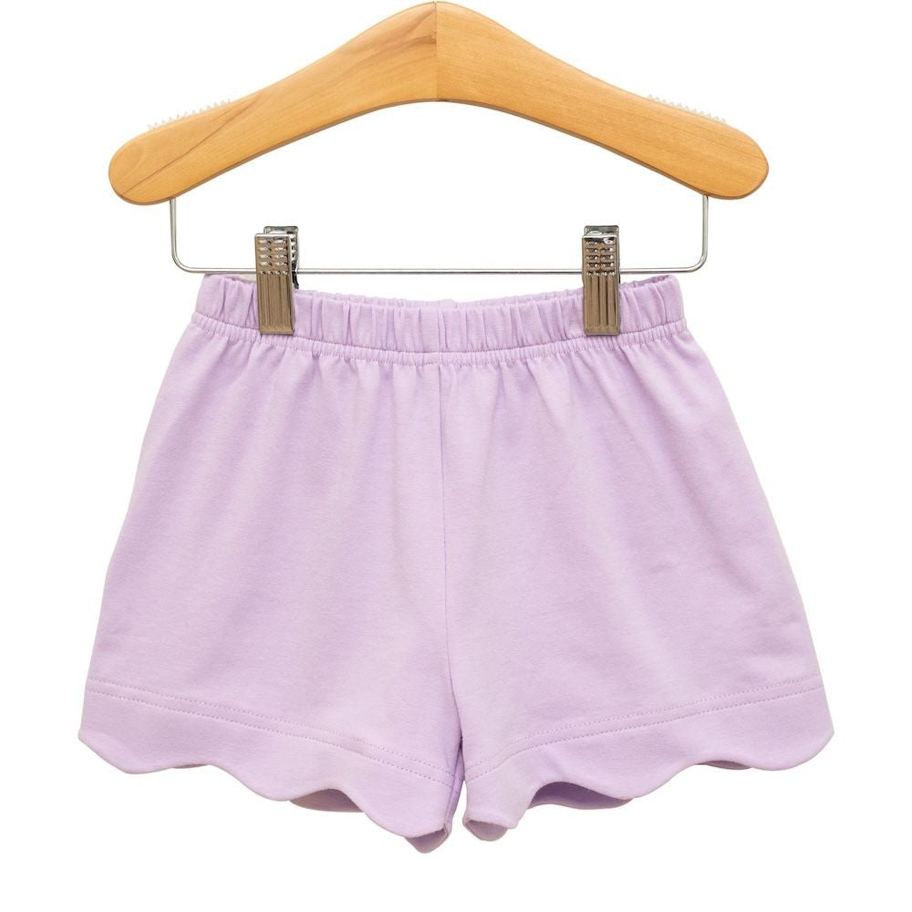 Trotter Street Kids Girls Scallop Shorts - Lavender by Trotter Street Kids