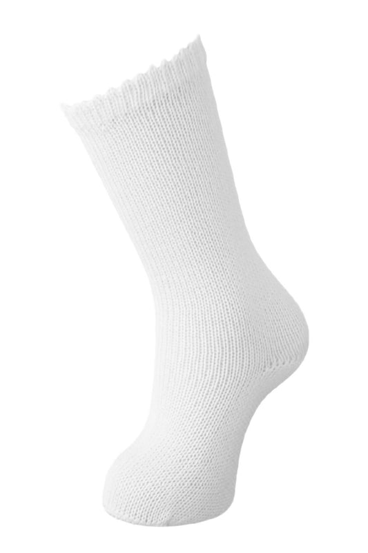 Carlomagno Socks - Boys Perle Scottish Yarn Knee High Socks - White