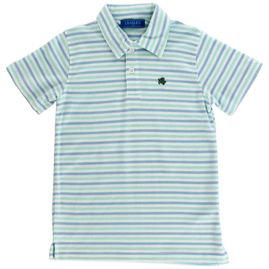 Bailey Boys J. Bailey Henry Polo Shirt - Stripes - Ocean Blues by Bailey Boys